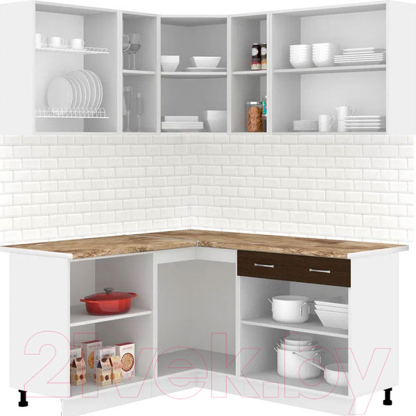 Изображение товара Кухонный гарнитур Кортекс-мебель Корнелия Лира 1.5x1.7 (дуб сонома/венге/мадрид)