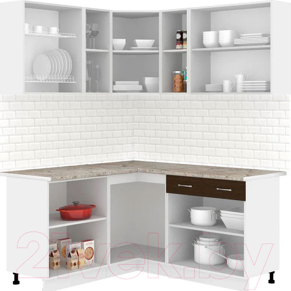 Изображение товара Кухонный гарнитур Кортекс-мебель Корнелия Лира 1.5x1.7 (дуб сонома/венге/марсель)