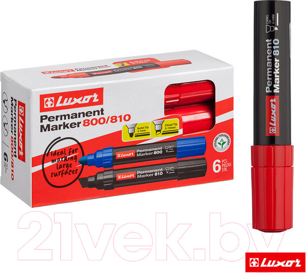 Изображение товара Маркер перманентный Luxor 810 / 3173 (красный)