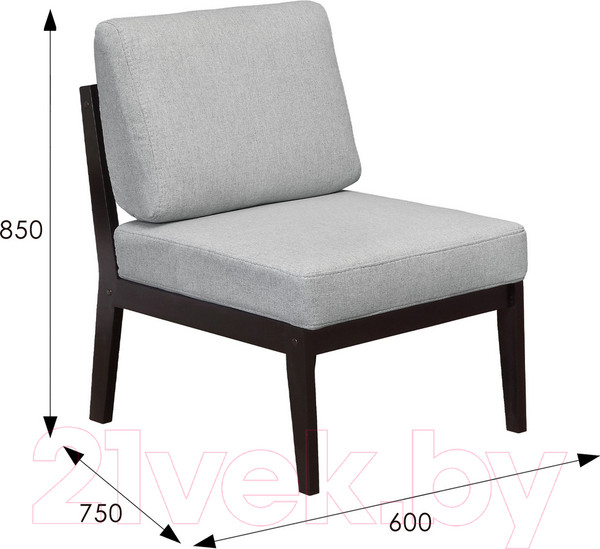 Изображение товара Кресло садовое Мебелик Массив (серый/венге)