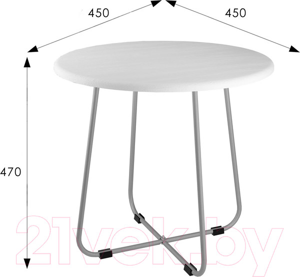 Изображение товара Журнальный столик Мебелик BeautyStyle 14 (дуб дымчатый/черный)