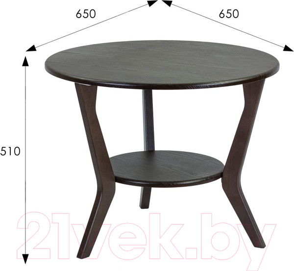 Изображение товара Журнальный столик Мебелик BeautyStyle 13 (венге/венге)