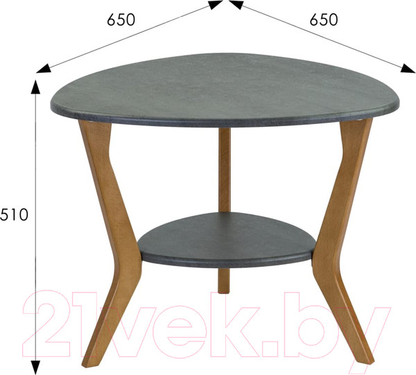 Изображение товара Журнальный столик Мебелик BeautyStyle 15 (серый бетон/бук)