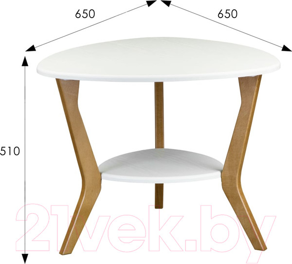 Изображение товара Журнальный столик Мебелик BeautyStyle 15 (белый/бук)