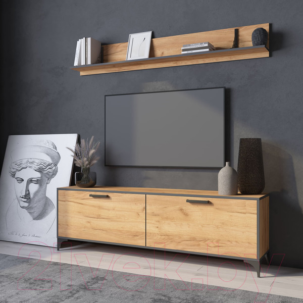 Изображение товара Полка Genesis Мебель Oskar Loft (дуб золотой)