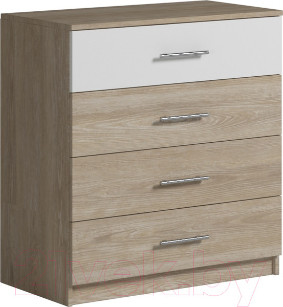 Изображение товара Комод Genesis Мебель Светлана 4 ящика (дуб сонома/белый)