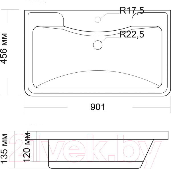 Изображение товара Умывальник Madera Адель 90 / 4627173210256