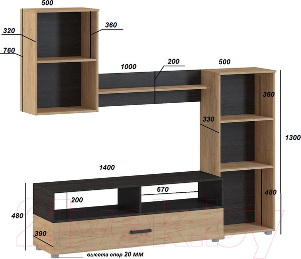 Изображение товара Горка Genesis Мебель Oskar 1 (дуб золотой/венге)