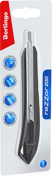Изображение товара Нож канцелярский Berlingo Razzor 200 / BM4127_a (черный)