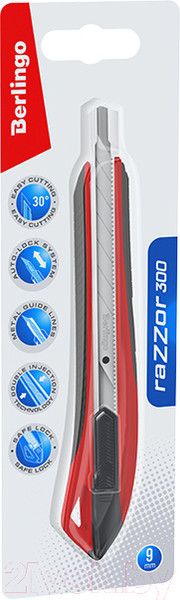 Изображение товара Нож канцелярский Berlingo Razzor 300 / BM4131_a (красный)