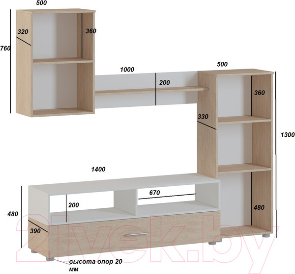 Изображение товара Горка Genesis Мебель Oskar 1 (дуб сонома/белый)