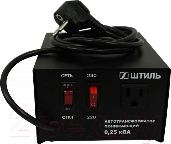 Изображение товара Трансформатор понижающий Штиль АТ 230-220/120-0.25-50 (черный)