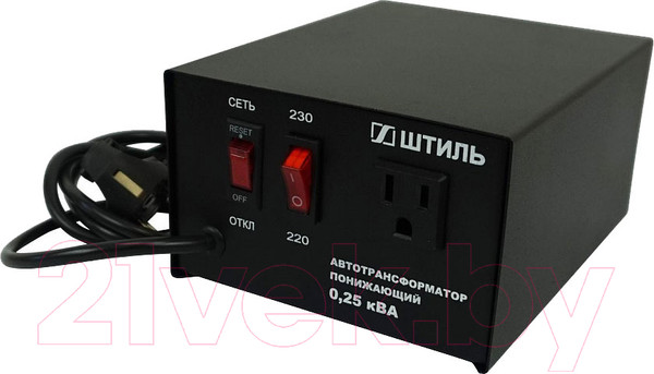 Изображение товара Трансформатор понижающий Штиль АТ 230-220/120-0.25-50 (черный)