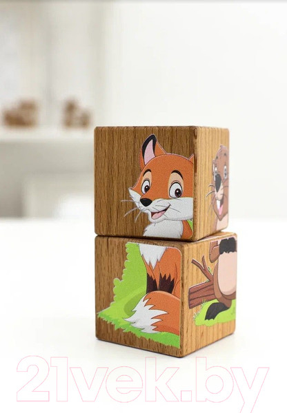 Изображение товара Развивающий игровой набор Leader Toys Кубики Лесные жители / 15408