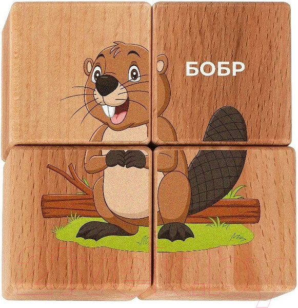 Изображение товара Развивающий игровой набор Leader Toys Кубики Лесные жители / 15408