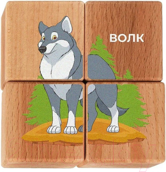 Изображение товара Развивающий игровой набор Leader Toys Кубики Лесные жители / 15408