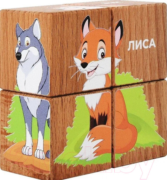 Изображение товара Развивающий игровой набор Leader Toys Кубики Лесные жители / 15408