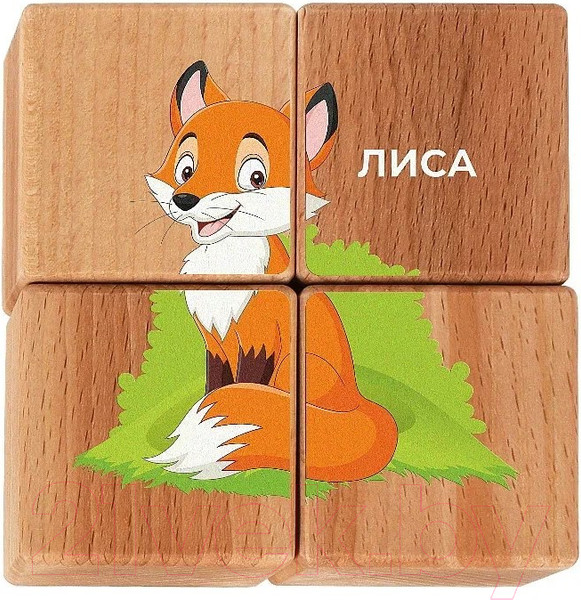Изображение товара Развивающий игровой набор Leader Toys Кубики Лесные жители / 15408