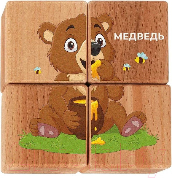 Изображение товара Развивающий игровой набор Leader Toys Кубики Лесные жители / 15408