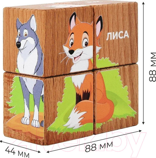 Изображение товара Развивающий игровой набор Leader Toys Кубики Лесные жители / 15408