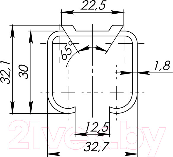 Изображение товара Направляющая для раздвижных дверей Punto Comfort R 60x80x1.8x3000 Track (3м)