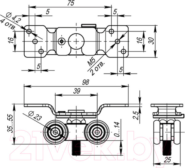 Изображение товара Ролики для раздвижных дверей Armadillo DIY Comfort 60x4 Kit (877)