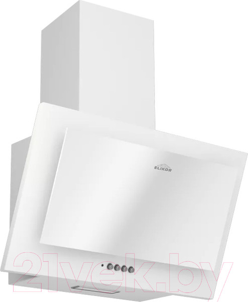Изображение товара Вытяжка наклонная Elikor Коралл 50П-430-К3Д (белый/белое стекло)