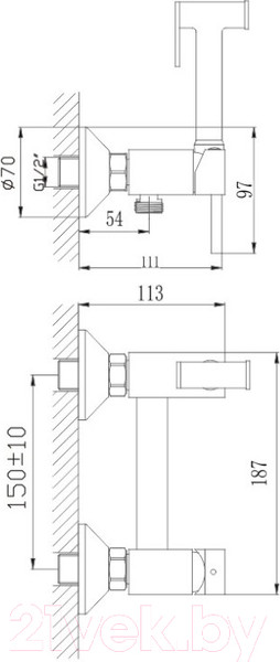 Изображение товара Гигиенический душ со смесителем Haiba HB5510