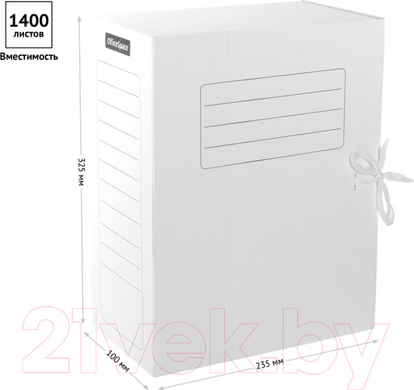 Изображение товара Коробка архивная OfficeSpace 225437 (белый)