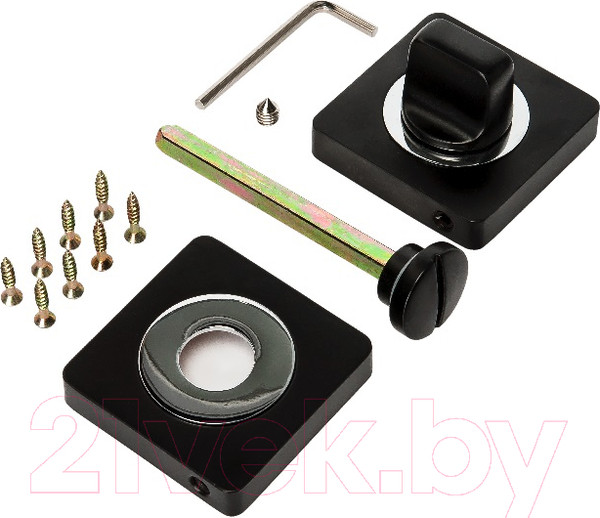 Изображение товара Фиксатор дверной защелки Ренц INBK 02 B/CP (черный/хром блестящий)