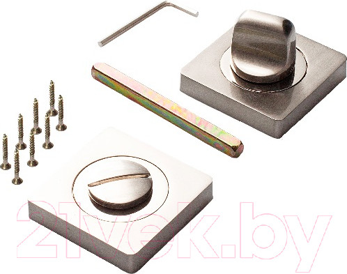 Изображение товара Фиксатор дверной защелки Ренц INBK 02 SN/NP (никель матовый/никель блестящий)