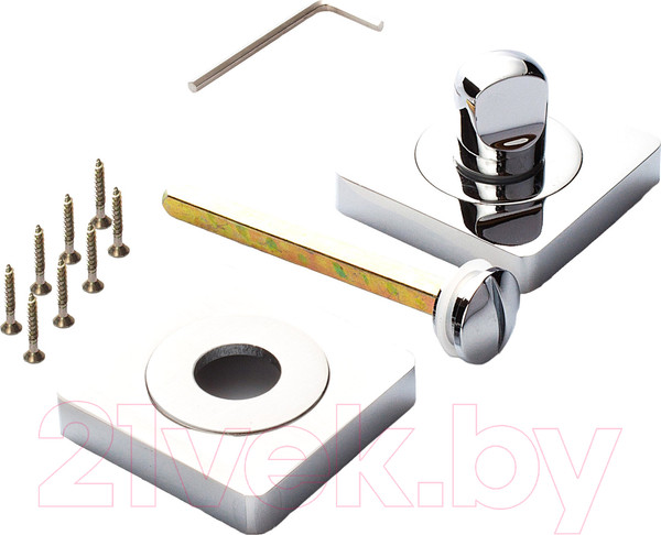 Изображение товара Фиксатор дверной защелки Ренц INBK 02 SW/CP  (супер белый/хром блестящий)