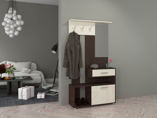 Изображение товара Секция в прихожую Genesis Мебель Энтер 1 (венге/дуб молочный)