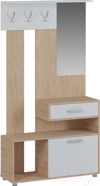 Изображение товара Секция в прихожую Genesis Мебель Энтер 1 (дуб сонома/белый)