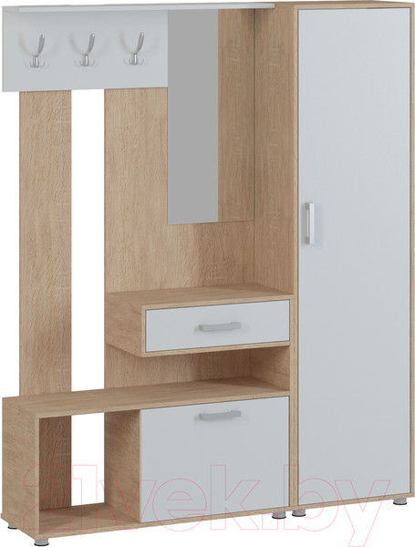 Изображение товара Секция в прихожую Genesis Мебель Энтер 1 (дуб сонома/белый)
