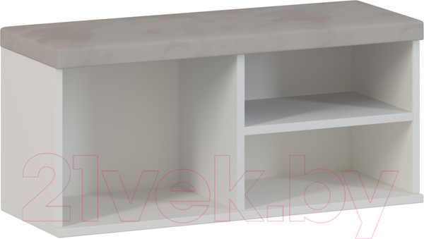 Изображение товара Тумба в прихожую Genesis Мебель Энтер 2 с мягким сиденьем (белый/дуб золотой)