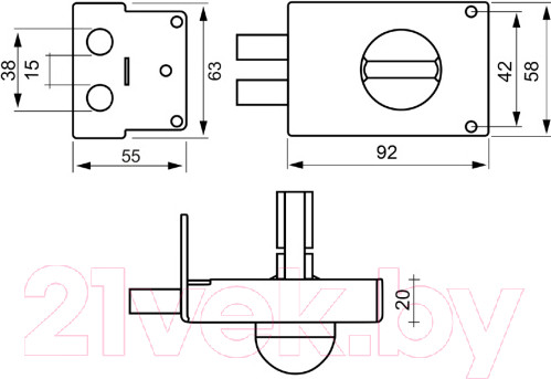 Изображение товара Замок накладной Vettore ЗН-2 MP (порошковый)