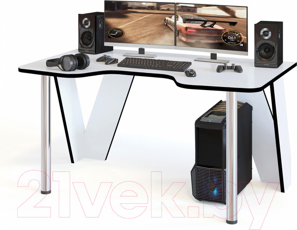 Изображение товара Компьютерный стол Сокол-Мебель КСТ-116 (белый/черный)