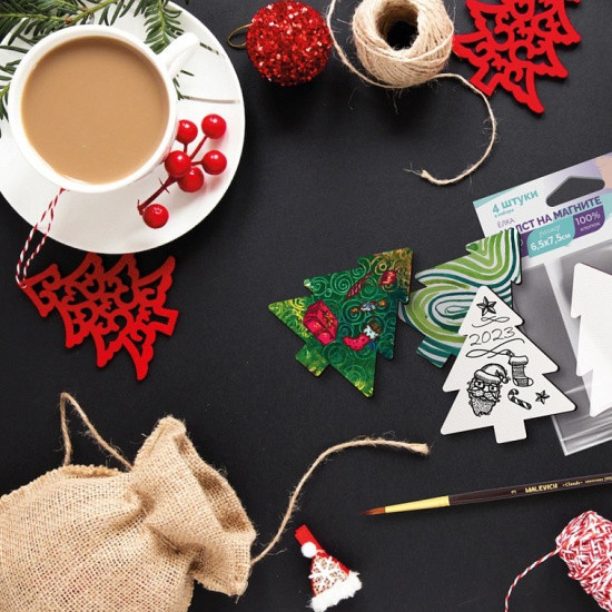 Изображение товара Набор для творчества Малевичъ Новогодняя елка / 195233 (4шт)