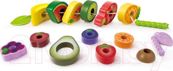 Изображение товара Развивающий игровой набор Hape Шнуровка Веселые гусеницы / E1072_HP