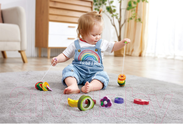 Изображение товара Развивающий игровой набор Hape Шнуровка Веселые гусеницы / E1072_HP