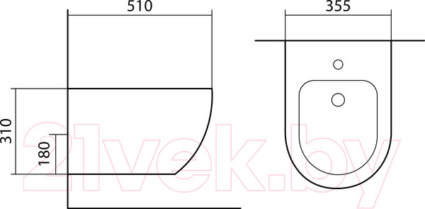 Изображение товара Биде подвесное Aquatek Европа AQ1016-MB
