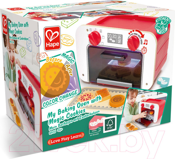 Изображение товара Духовой шкаф игрушечный Hape Духовка, плита, набор игрушечных продуктов 3 в 1 / E3183_HP