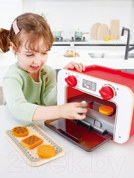 Изображение товара Духовой шкаф игрушечный Hape Духовка, плита, набор игрушечных продуктов 3 в 1 / E3183_HP