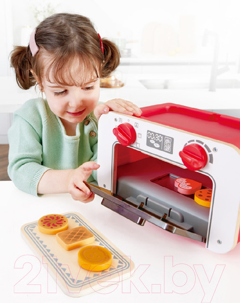 Изображение товара Духовой шкаф игрушечный Hape Духовка, плита, набор игрушечных продуктов 3 в 1 / E3183_HP