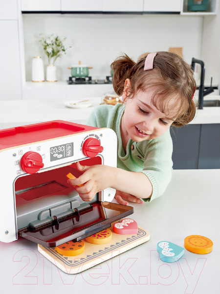 Изображение товара Духовой шкаф игрушечный Hape Духовка, плита, набор игрушечных продуктов 3 в 1 / E3183_HP