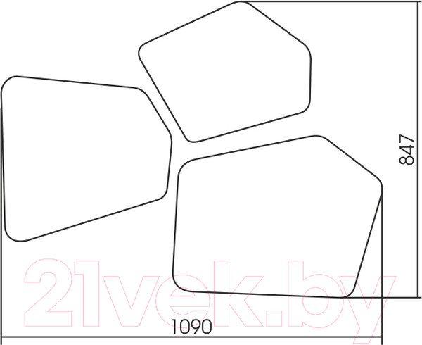 Изображение товара Комплект зеркал декоративных Silver Mirrors Bionic / LED-00002547