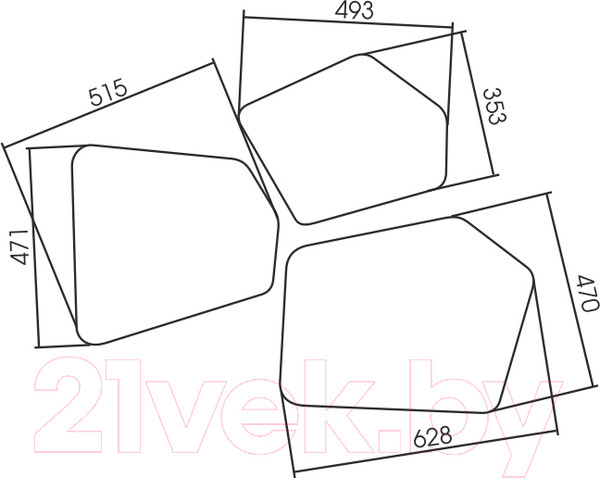 Изображение товара Комплект зеркал декоративных Silver Mirrors Bionic / LED-00002547