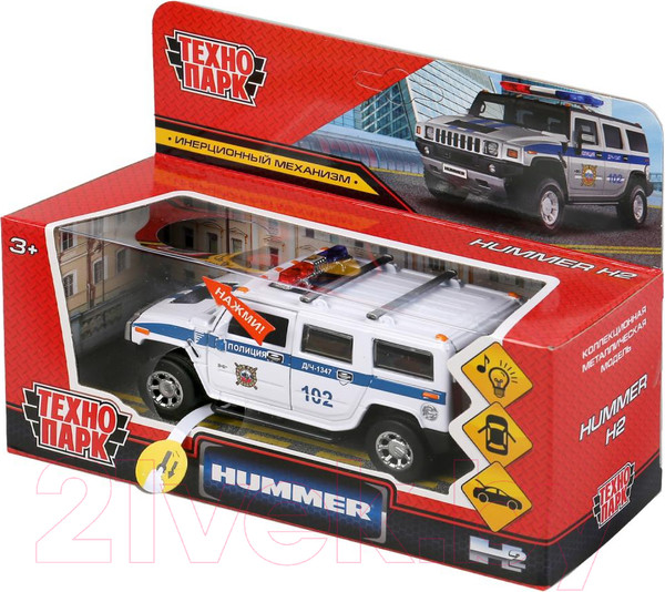 Изображение товара Автомобиль игрушечный Технопарк Hummer H2 Полиция / HUM2-12SLPOL-WH