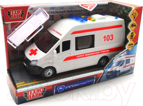 Изображение товара Автомобиль игрушечный Технопарк Газель Next Скорая / NEXTVAN-22PLAMB-WH